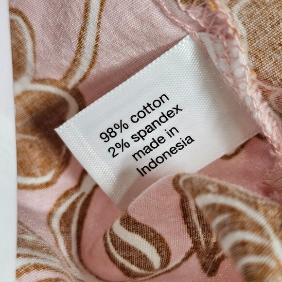 Lane Bryant Classic Crop Square-Neck Puff-Sleeve Top Pink Floral Top Boho 18/20 - Picture 6 of 11